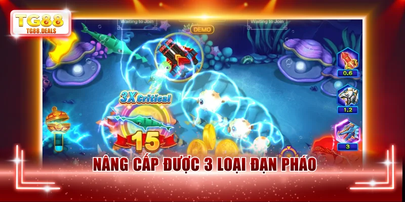Nâng cấp được 3 loại đạn pháo